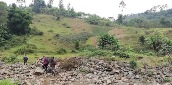 The fish team sampling at the base of the Nyungwe Mountains